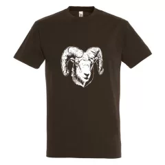   Póló (muflon mintával) kereknyakú (100%pamut 190gr/m2) TOP, csokoládé, 3XL