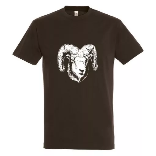 Póló (muflon mintával) kereknyakú (100%pamut 190gr/m2) TOP, csokoládé, 3XL