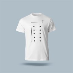   Póló (séfkabát mintával) kereknyakú (100%pamut 190gr/m2) TOP, fehér, 5XL