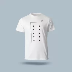   Póló (séfkabát mintával) kereknyakú (100%pamut 190gr/m2) TOP, fehér, S