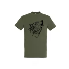   Póló (farkas mintával) kereknyakú (100%pamut 190gr/m2) TOP, katonai szín, 2XL