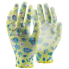   Védőkesztyű mártott poliészter TOP PU FLOWER PUR, lila, M