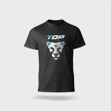TOP RFL fényvisszaverős logózott kereknyakú póló, fekete, XL