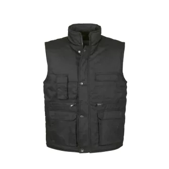 TOP VEST BASIC bélelt mellény, 80% poliészter, 20% pamut, multifunkciós zsebek