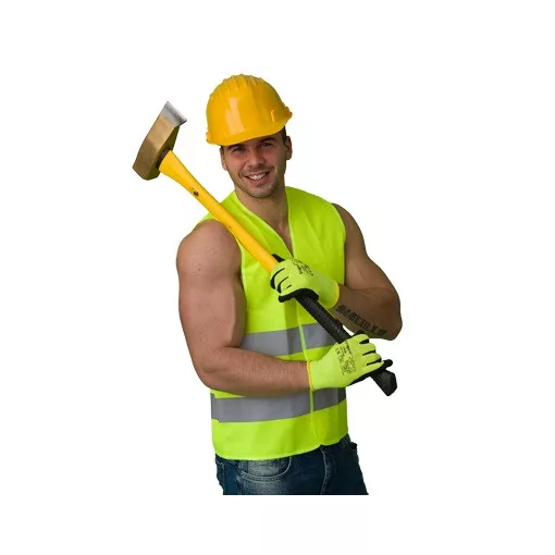 Jólláthatósági mellény tépőzáras (120g/m2) TOP VEST FLUO-Y, fluo sárga, S-M