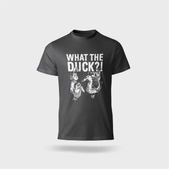 Póló kereknyakú What The Duck felirattal, 100% pamut 190g/m2, szürke