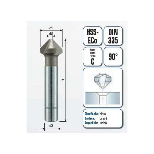 ALPEN Kúpsüllyesztő d1= 4,3 mm Hss-E 90°