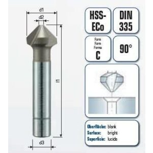 ALPEN Kúpsüllyesztő d1= 10,0 mm Hss-E 90°