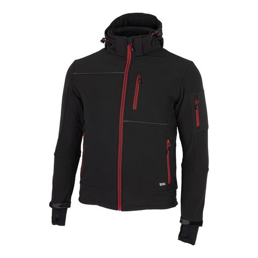 RUFUS 0693180060-2XL FEKETE/PIROS SOFTSHELL KABÁT